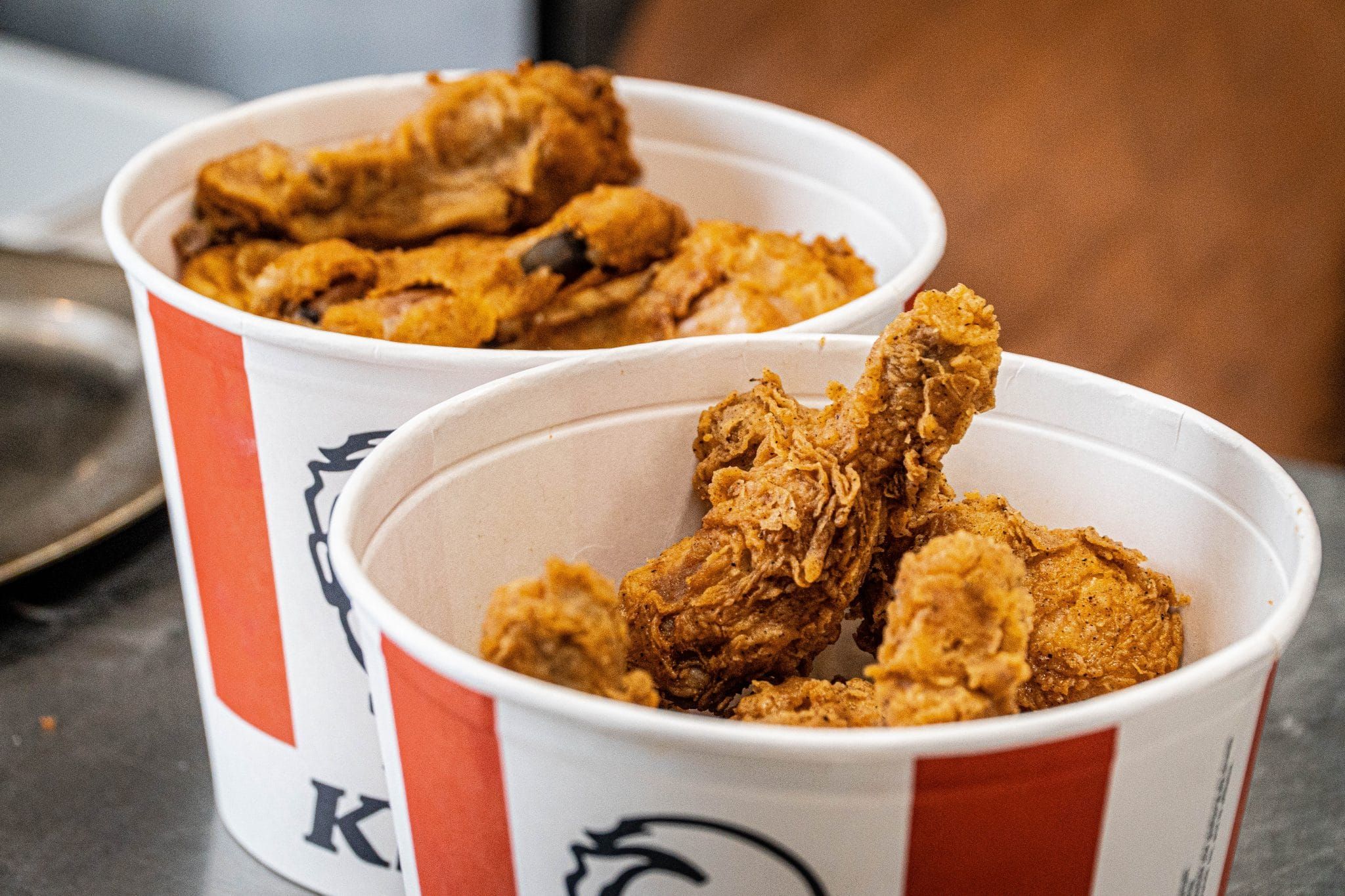 KFC’s crispy fried chicken bucket