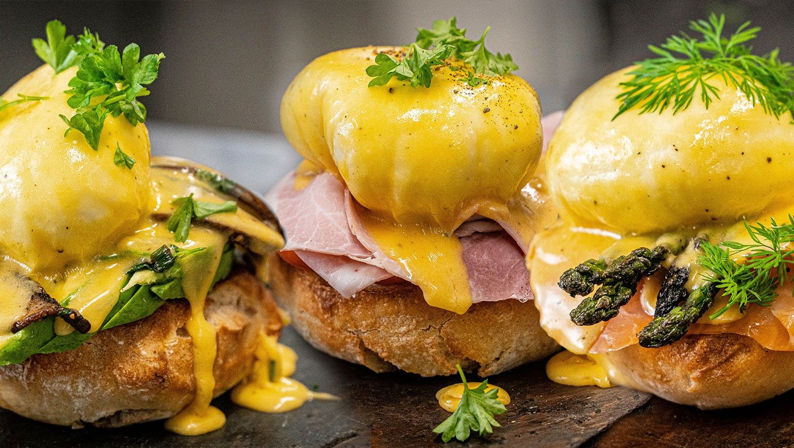 3 slags Eggs Benedict fra bunden