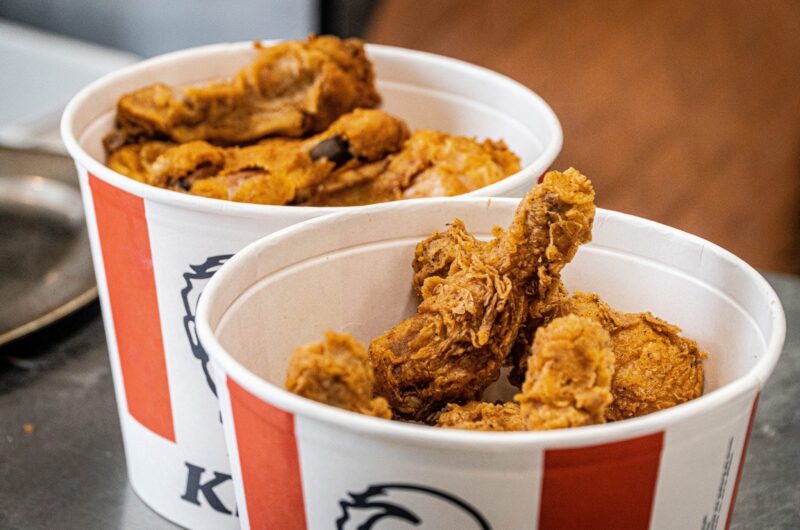 KFC's crispy fried chicken bucket